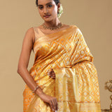 Golden Kanjivaram Tissue Saree With Rangat Design