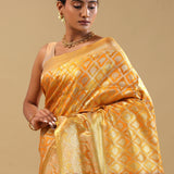 Golden Kanjivaram Tissue Saree With Rangat Design