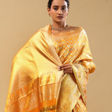 Golden Kanjivaram Tissue Saree With Rangat Design