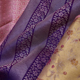 Violet Kanjivaram Silk Saree With Meenakari Border