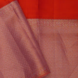 Vibrant Orange Kanjivaram Silk Saree With Designer Border