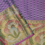 Orange Kanjivaram Silk Saree With Floral Border