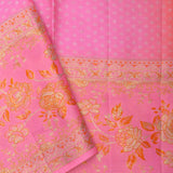 Orange Kanjivaram Silk Saree With Meenakari Border