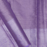 Silver Kanjivaram Tissue Saree With Contrast Border