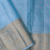 Blue Kanjivaram Silk Saree With Floral Jaal