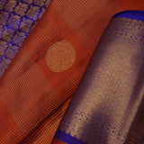 Brownish Orange Kanjivaram Silk Saree With Contrast Border