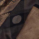 Black Kanjivaram Silk Saree With Checks Pattern