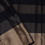 Black Kanjivaram Silk Saree With Checks Pattern