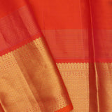 Dark Maroon Kanjivaram Silk Saree With Checks Pattern