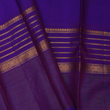 Indigo Purple Kanjivaram Silk Saree With Double Deck Border