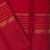 Red Kanjivaram Silk Saree With Double Deck Border