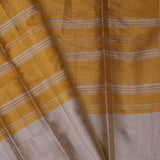 Gold Kanjivaram Tissue Saree With Horizontal Stripes