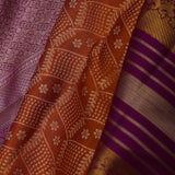 Orange Copper Kanjivaram Silk Saree With Contrast Border
