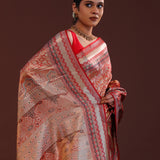 Orange Kanjivaram Tissue Saree With Designer Border