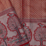 Orange Kanjivaram Tissue Saree With Designer Border