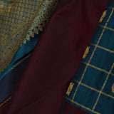 Dark Maroon Kanjivaram Silk Saree With Contrast Border