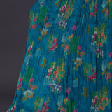 Cerulean Blue Georgette Floral Printed Lehenga Set