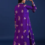 Royal Purple Crepe Silk Embroidered Lehenga Set