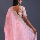 Pastel Pink Crepe Silk Sequin Work Lehenga Set