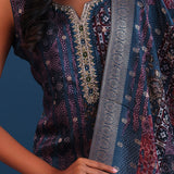 Dark Forest Green Crepe Floral Printed Kurti Set