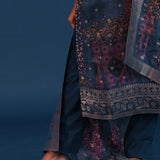 Dark Forest Green Crepe Floral Printed Kurti Set