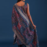 Dark Forest Green Crepe Floral Printed Kurti Set