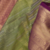Green Kanjivaram Silk Saree With Contrast Border