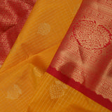 Yellow Kanjivaram Silk Saree With Contrast Border