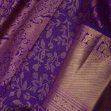 Violet Kanjivaram Silk Saree With Leaf Jaal