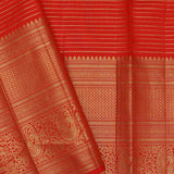 Bleached Coral Purple Kanjivaram Silk Saree With Contrast Border