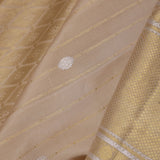 Beige Kanjivaram Silk Saree With Stripes
