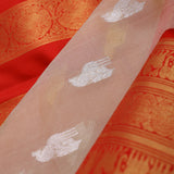 Desert Sand Beige Kanjivaram Kora Tissue Saree With Peacock Motifs