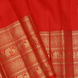 Desert Sand Beige Kanjivaram Kora Tissue Saree With Peacock Motifs