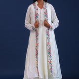 White Crepe Silk Solid Kurti Set