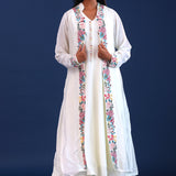 White Crepe Silk Solid Kurti Set