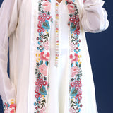 White Crepe Silk Solid Kurti Set