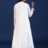 White Crepe Silk Solid Kurti Set