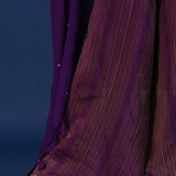 Deep Purple Georgette Indo Western Choli Set