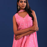 Soft Pink Georgette Sequin Embroidered Sharara Set