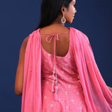 Soft Pink Georgette Sequin Embroidered Sharara Set