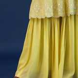 Soft Lime Green Georgette Sequence Embroidered Sharara Set