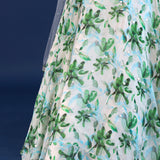 White And Green Crepe Silk Floral Lehenga Set