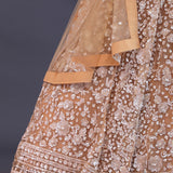 Pastel Beige Net Sequence Embroidered Lehenga Set