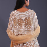 Pastel Beige Net Sequence Embroidered Lehenga Set