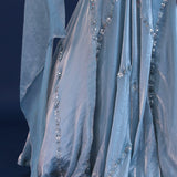 Pastel Blue Crepe Sequence Work Lehenga Set