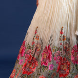 Greyish Green Chinon Georgette Floral Lehenga Set