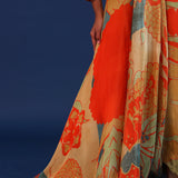 Mustard And Multicolour Crepe Silk Printed Anarkali Set