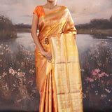 Pale Copper Kanjivaram Tissue Saree With Designer Border