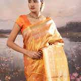 Pale Copper Kanjivaram Tissue Saree With Designer Border
