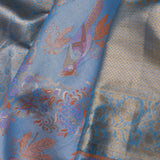 Blue Kanjivaram Tissue Saree With Meenakari Design